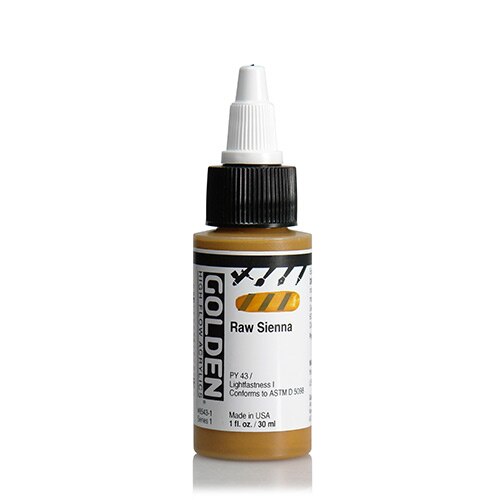 Golden High Flow Acrylic Paint 1oz_Raw Sienna